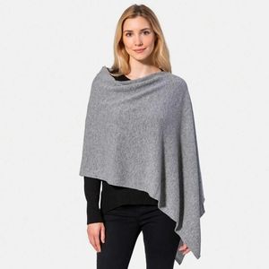 Amicale Asymmetrical Cashmere Knit Poncho